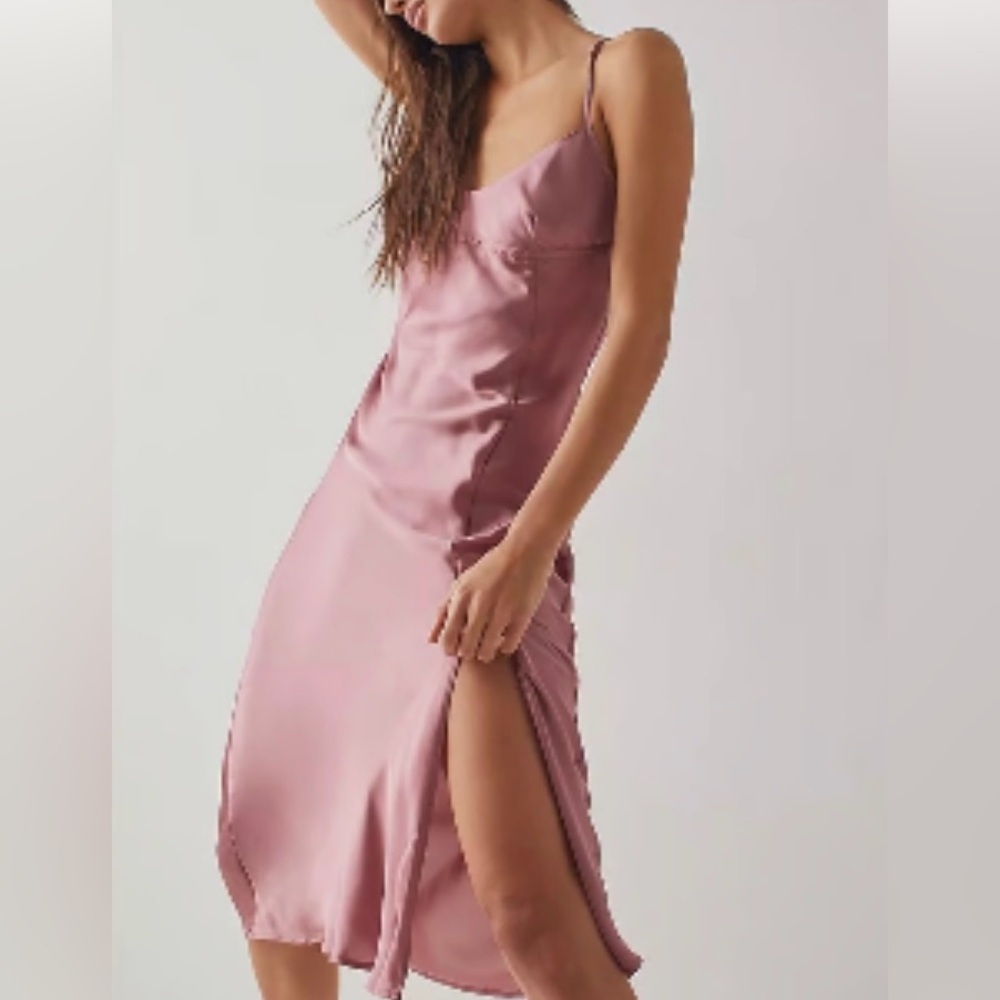 Free People Right This Way Bias Slip Mauve
